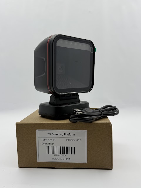 Стаціонарний сканер штрих-кодів AW-S4 USB, 1D/2D та QR-код