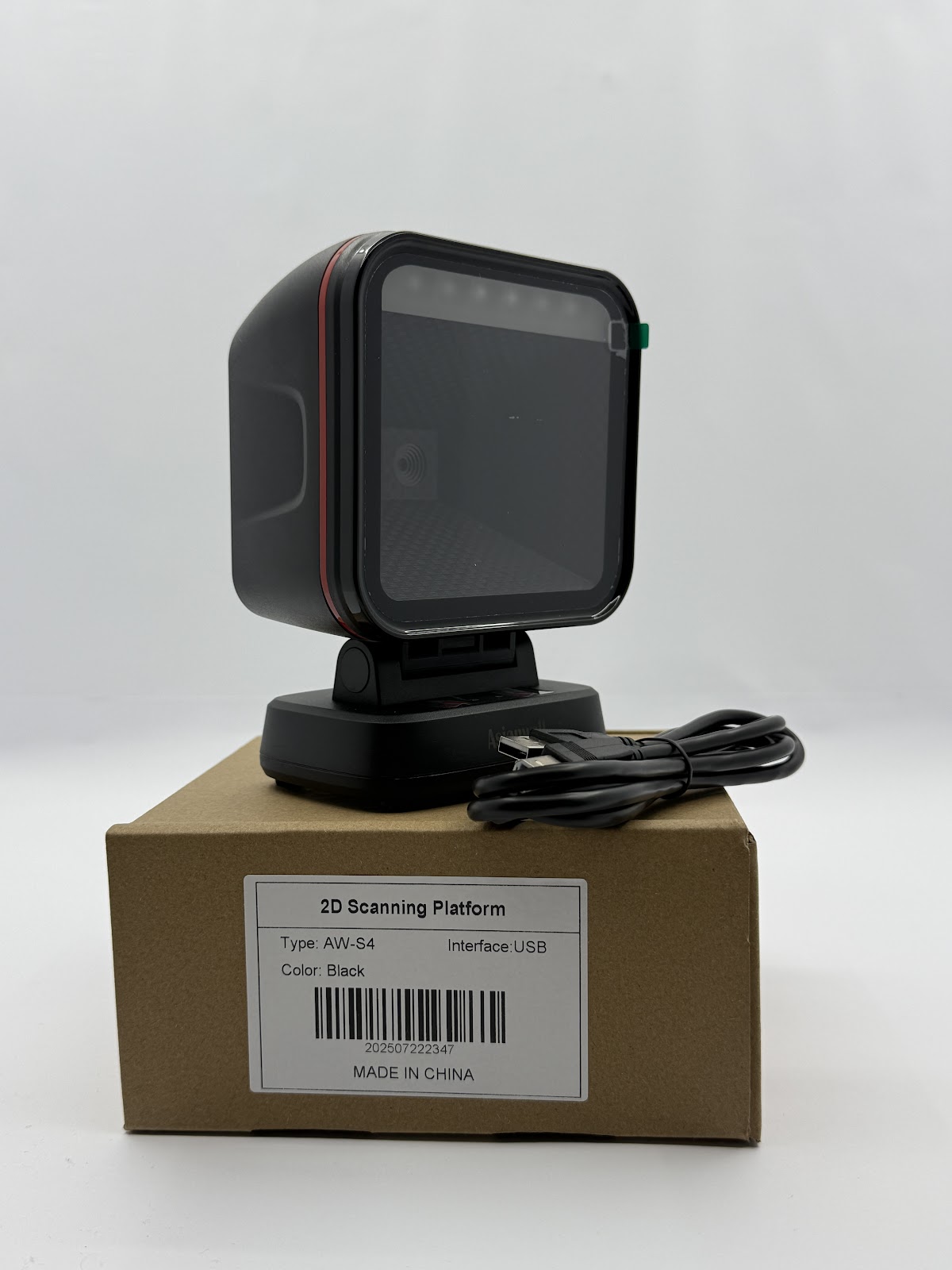 Стаціонарний сканер штрих-кодів AW-S4 USB, 1D/2D та QR-код